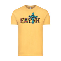 Vintage Mustard western gemstone cross faith Vintage Tee - Artiststas