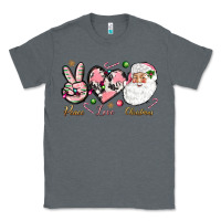 Charcoal Heather pink peace love christmas Classic Tee - NancyCooperArtShop