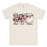 Natural pink peace love christmas Classic Tee - NancyCooperArtShop