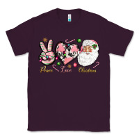 Plum pink peace love christmas Classic Tee - NancyCooperArtShop