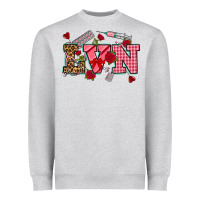 Heather Grey valentines day lvn Heavyweight Sweatshirt - NancyCooperArtShop
