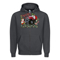 Smoke Merry Christmas Monster Truck Zipper Hoodie - MaliasSmallBusiness