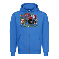 True Royal Merry Christmas Monster Truck Zipper Hoodie - MaliasSmallBusiness