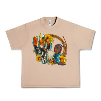 Burro western cactus bullskull and boots with sunflowers and serape leopard Urban Heavy Tee - Artiststas