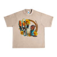 French Oak western cactus bullskull and boots with sunflowers and serape leopard Urban Heavy Tee - Artiststas