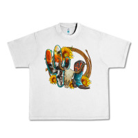 Lunar Rock western cactus bullskull and boots with sunflowers and serape leopard Urban Heavy Tee - Artiststas