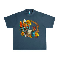 Midnight Navy western cactus bullskull and boots with sunflowers and serape leopard Urban Heavy Tee - Artiststas