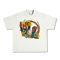 Pistachio western cactus bullskull and boots with sunflowers and serape leopard Urban Heavy Tee - Artiststas