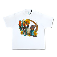 White western cactus bullskull and boots with sunflowers and serape leopard Urban Heavy Tee - Artiststas