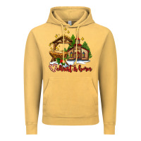Vintage Mustard the church  chrıst is born Vintage Hoodie - AdoDesignShop