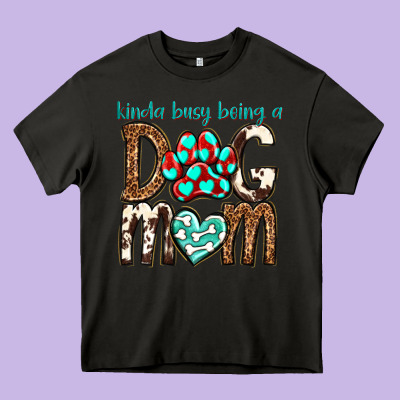 Kinda Busy Being A Dog Mom Heavy Core Tee Designed By Texasbilliewilder