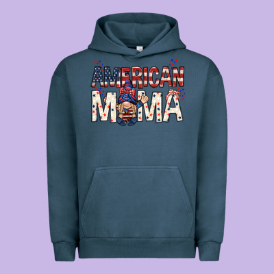 American Mama With Gnome Mothers Day Urban Hoodie Designed By Howdyjamesfarm