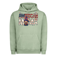 Pigment Oil Green American mama with gnome mothers day Urban Hoodie - HowdyJamesFarm
