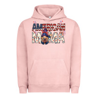 Pigment Salmon American mama with gnome mothers day Urban Hoodie - HowdyJamesFarm
