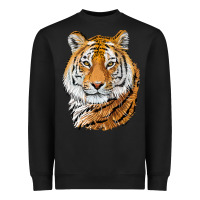 Black Tiger Head Heavyweight Sweatshirt - LillyAllenDesigns