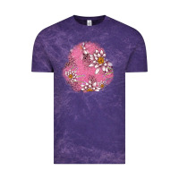 Cloud Purple lotus patches Vintage Tee - AdoDesignShop