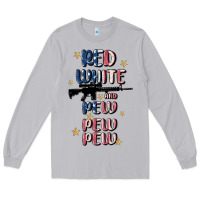 Moon Dust red white and pew pew pew Long Sleeve Tee - MaliasSmallBusiness