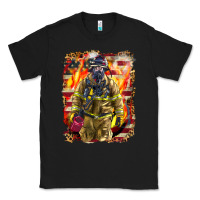 Black Firefighter Fire And American Classic Tee - LillyAllenDesigns