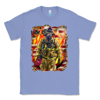 Colony Blue Firefighter Fire And American Classic Tee - LillyAllenDesigns