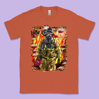 Firefighter Fire And American Classic Tee Designed By Lillyallendesigns