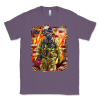 Lavender Firefighter Fire And American Classic Tee - LillyAllenDesigns