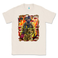 Natural Firefighter Fire And American Classic Tee - LillyAllenDesigns