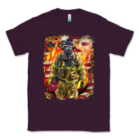 Plum Firefighter Fire And American Classic Tee - LillyAllenDesigns