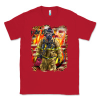 Red Firefighter Fire And American Classic Tee - LillyAllenDesigns