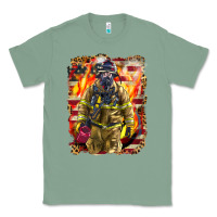 Sage Firefighter Fire And American Classic Tee - LillyAllenDesigns