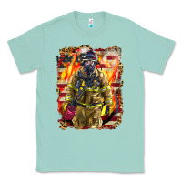 Seafoam Firefighter Fire And American Classic Tee - LillyAllenDesigns