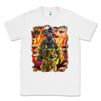 White Firefighter Fire And American Classic Tee - LillyAllenDesigns