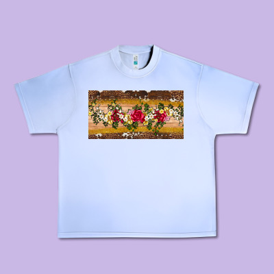 Western  Leopardfloral Licanse Plate Urban Heavy Tee Designed By Artiststas