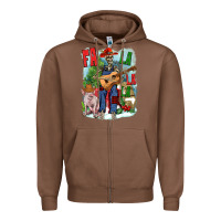 Chestnut Fa la la la skeleton farm Zipper Hoodie - NancyCooperArtShop