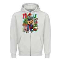 Dove Grey Fa la la la skeleton farm Zipper Hoodie - NancyCooperArtShop