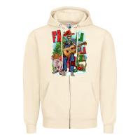 Sandshell Fa la la la skeleton farm Zipper Hoodie - NancyCooperArtShop