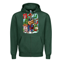Sports Green Fa la la la skeleton farm Zipper Hoodie - NancyCooperArtShop