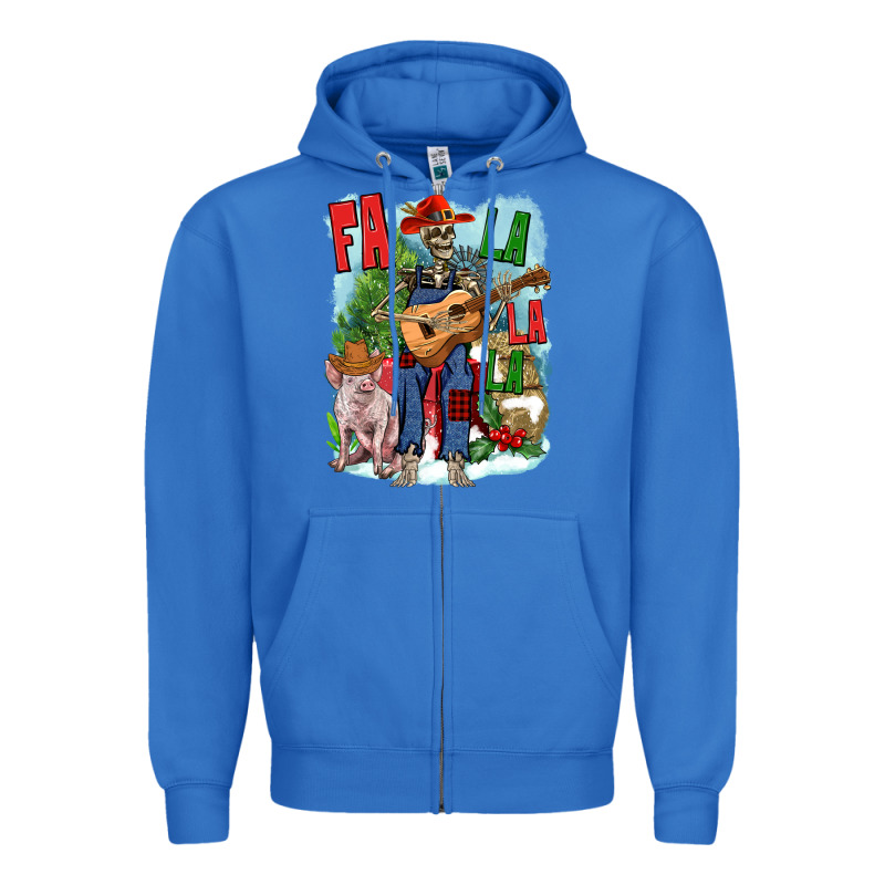 Fa La La La Skeleton Farm Zipper Hoodie by NancyCooperArtShop | Teevron