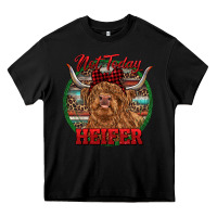 Black Highland Heifer Christmas Heavy Core Tee - RanaPortraitStore