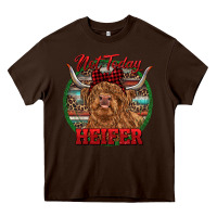 Chocolate Brown Highland Heifer Christmas Heavy Core Tee - RanaPortraitStore