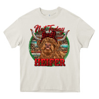 Cream Highland Heifer Christmas Heavy Core Tee - RanaPortraitStore