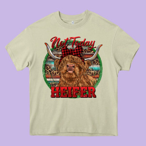Highland Heifer Christmas Heavy Core Tee Designed By Ranaportraitstore