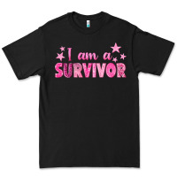 Black I Am a Survivor Breast Cancer Premium Tee - texasbilliewilder