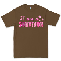 Cacao I Am a Survivor Breast Cancer Premium Tee - texasbilliewilder