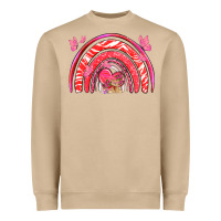 Mushroom valentines day rainbow with heart Heavyweight Sweatshirt - NancyCooperArtShop
