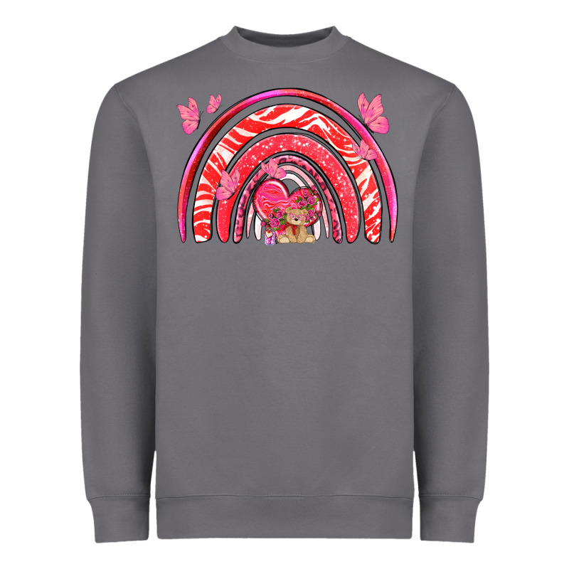 Valentines Day Rainbow With Heart Heavyweight Sweatshirt by NancyCooperArtShop | Teevron