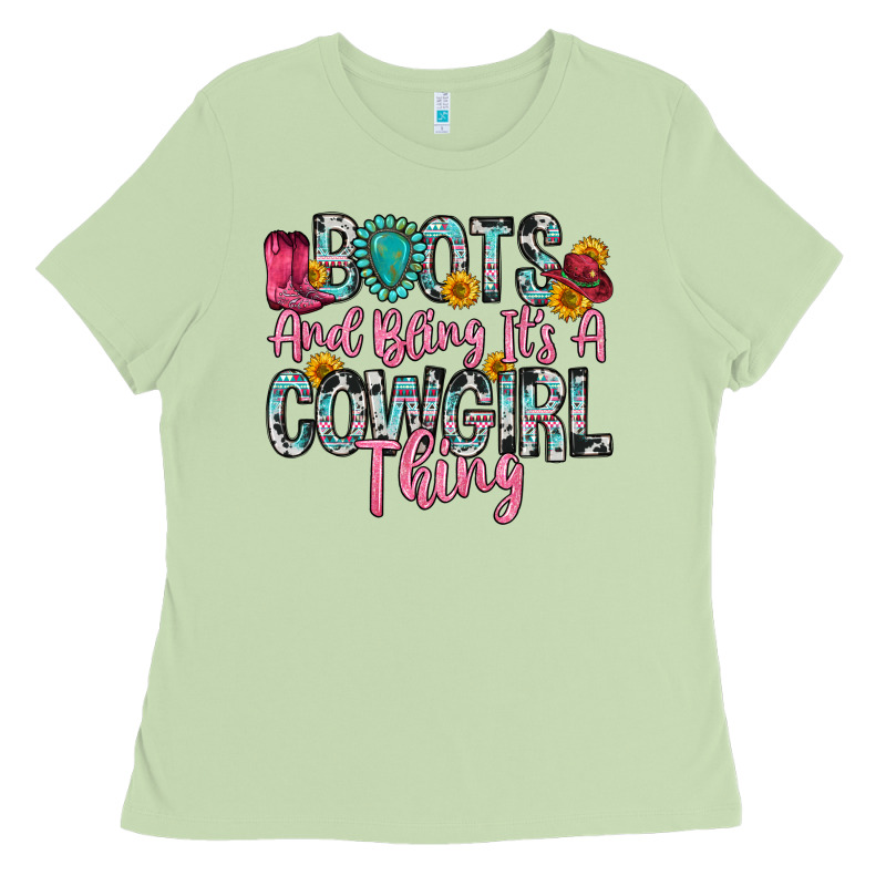 Boots And Bling It S A Cowgirl Thing Ladies Tee by Zillion Design Studio | Teevron