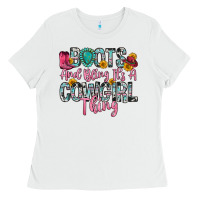White boots and bling it s a cowgirl thing Ladies Tee - Zillion Design Studio