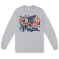 Moon Dust peace love 'merica Long Sleeve Tee - MaliasSmallBusiness
