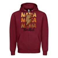 Burgundy Thankful Mama Zipper Hoodie - MaliasSmallBusiness