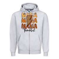 Heather Grey Thankful Mama Zipper Hoodie - MaliasSmallBusiness